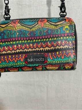 SAkRooTS artist print, Crossbody purse/ wallet, peace print Boho A++